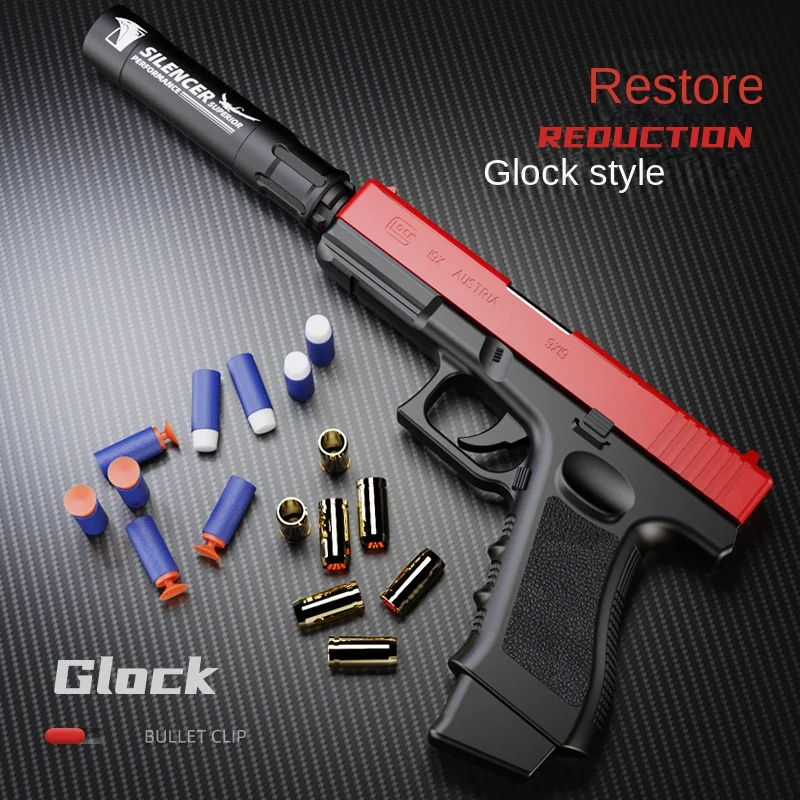 

New product Glock shell-ejecting soft bullet gun Desert Eagle Colt toy pistol EVA soft bullet outdoor fun children's toys