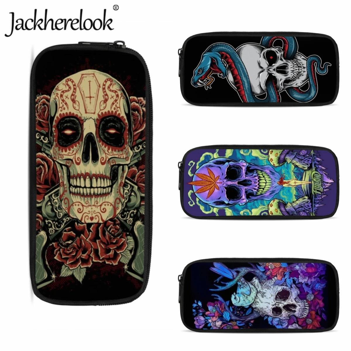 Jackherelook Skull Rose Pattern Printing Pencil Case Youngster Fashion Design Cosmetic Bag Girl Boy Pencil Case School Supplies
Jackherelook Skull Rose Pattern Printing Pencil Case Youngster Fashion Design Cosmetic Bag Girl Boy Pencil Case School Supplies