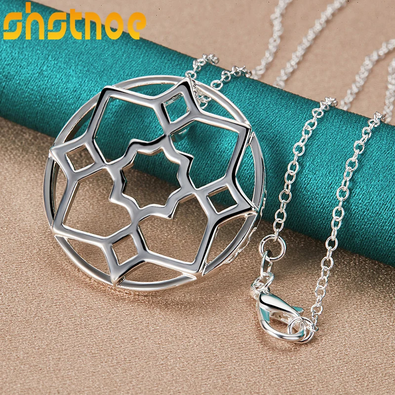 925 Sterling Silver 16-30 Inch Chain Round Flower Pendant Necklace For Women Party Engagement Wedding Fashion Charm Jewelry Gift
925 Sterling Silver 16-30 Inch Chain Round Flower Pendant Necklace For Women Party Engagement Wedding Fashion Charm Jewelry Gift