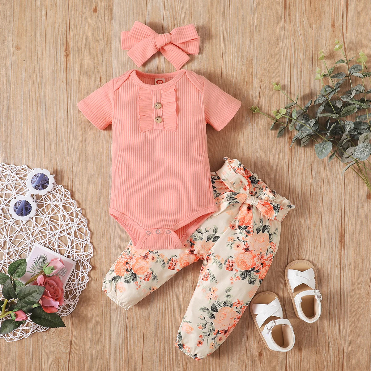 New Summer Newborn Baby Girl Set Solid Color Short Sleeve Rib Bodysuits Floral Print Trousers Infant Fashion Clothes Outfit Suit
New Summer Newborn Baby Girl Set Solid Color Short Sleeve Rib Bodysuits Floral Print Trousers Infant Fashion Clothes Outfit Suit