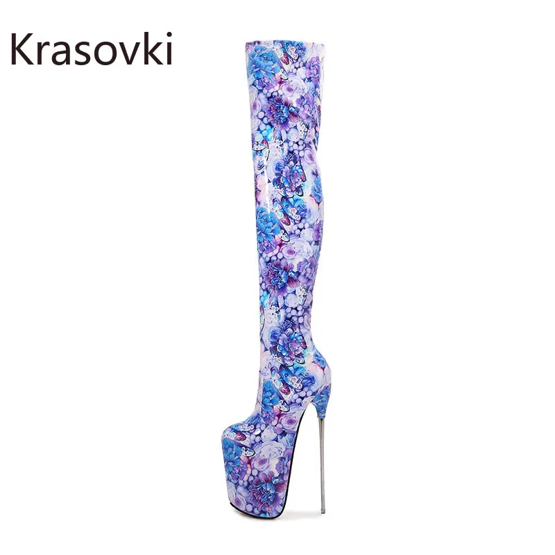 Krasovki 19cm PU Synthetic Over The Knee Boots Designer Print Faux Platform Summer Big Size Fashion Women Sexy Nighclub Shoes
Krasovki 19cm PU Synthetic Over The Knee Boots Designer Print Faux Platform Summer Big Size Fashion Women Sexy Nighclub Shoes