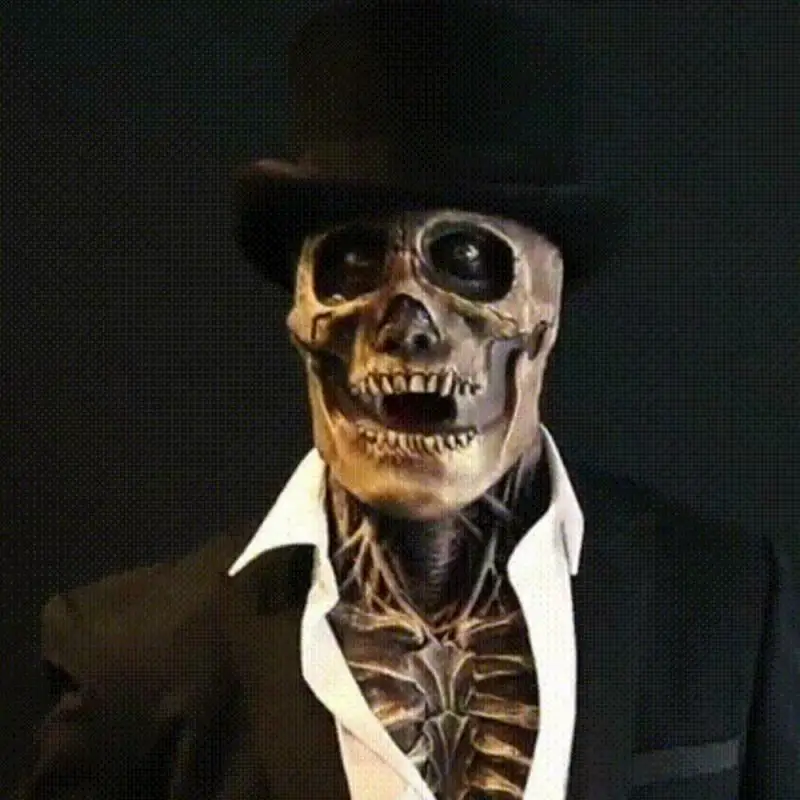 

Хэллоуин ужас 3D реальность на всю голову Череп Маска биологическая Маска Из Латекса демон Зомби Скелет маска украшение маскарад