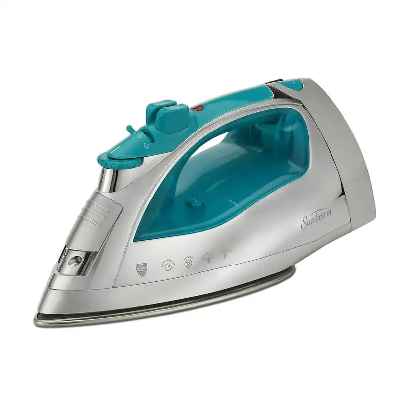 

Home Appliance 1400W Steammaster Steam Iron with Shot of Steam Feature and Retractable Cord Chrome and Teal Finish