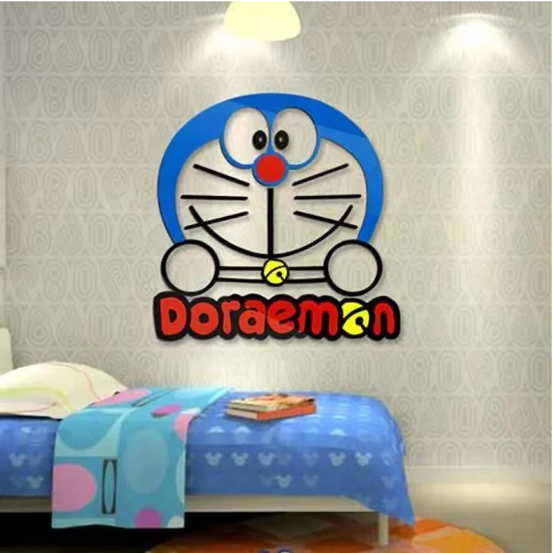 

Мультяшные 3D Трехмерные настенные стикеры Doraemon акриловые Фоновые наклейки для детской комнаты спальни кровати детского сада