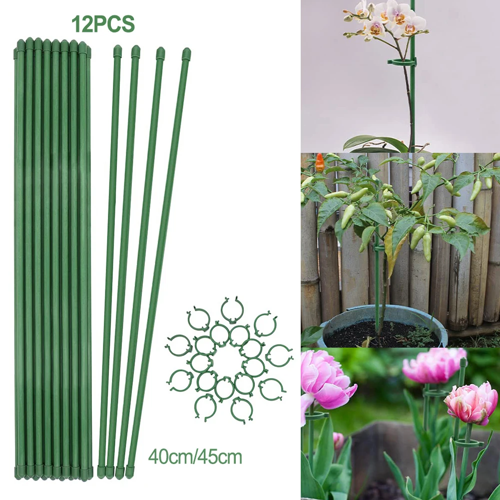 12pcs Plant Stake Green Adjustable Floral Single Stem Plant Support Stakes Vegetable Holder Climbing Vine Bracket Gardening Tool
12pcs Plant Stake Green Adjustable Floral Single Stem Plant Support Stakes Vegetable Holder Climbing Vine Bracket Gardening Tool