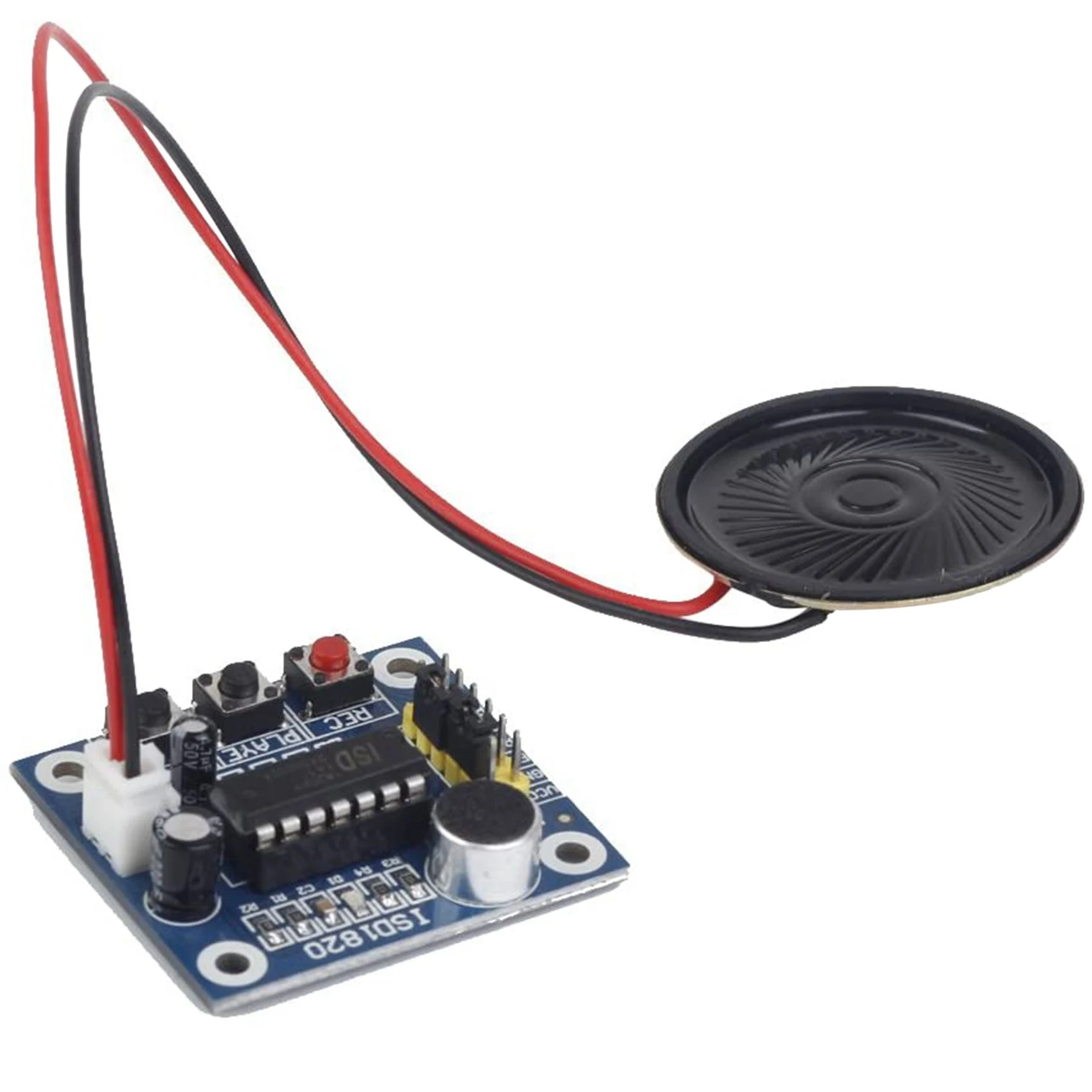 ISD1820 Voice Recording Recorder Sound Voice Recording Playback Module with Mini Sound Audio Speakers
ISD1820 Voice Recording Recorder Sound Voice Recording Playback Module with Mini Sound Audio Speakers