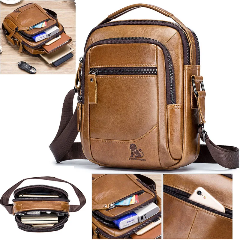 Retro Men's Top Layer Cowhide Genuine Leather Shoulder Bags Waterproof Crossbody Cross Travel Sling Bag Messenger Pack for Male
Retro Men's Top Layer Cowhide Genuine Leather Shoulder Bags Waterproof Crossbody Cross Travel Sling Bag Messenger Pack for Male