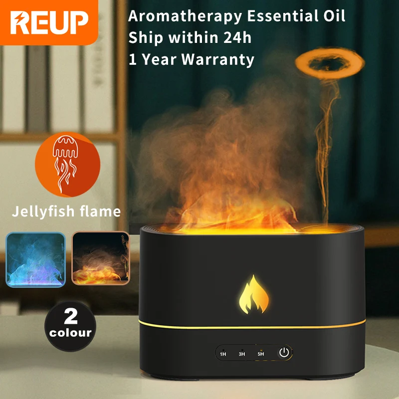 

Увлажнитель воздуха REUP Flame для дома, ультразвуковой аромадиффузор для эфирных масел, распылитель для ароматерапии