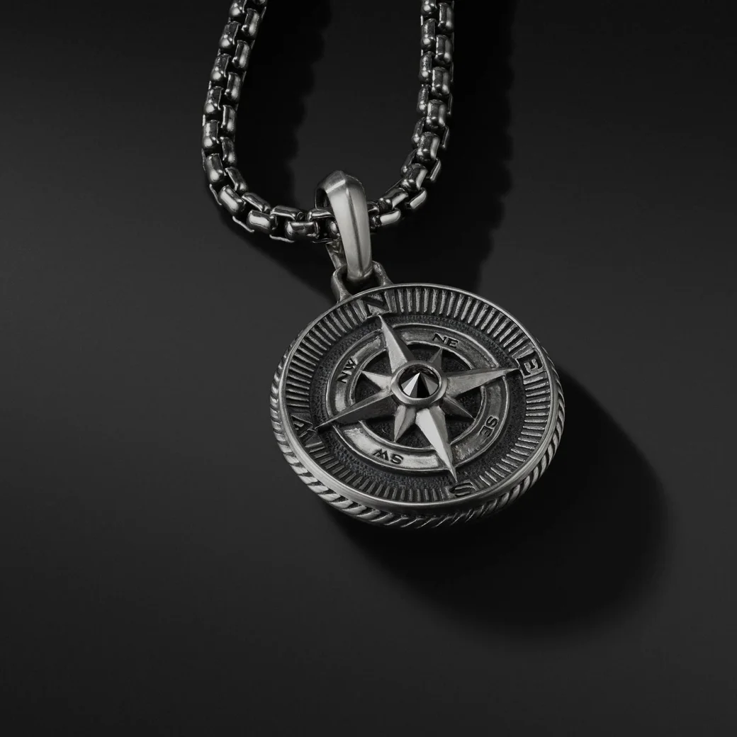 

Fashion jewelry hip hop compass pendant necklace for women retro accessories personalized domineering trendy men's chain