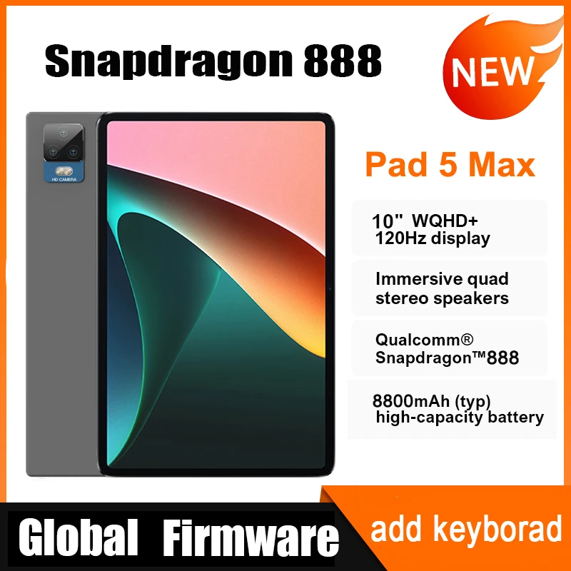World Premiere Pad 5 Max Android Tablet Snapdragon 888 Tablets 10 inch Tablet 12GB 512GB Android 11 Tablette 8800mAh Tablet PC
World Premiere Pad 5 Max Android Tablet Snapdragon 888 Tablets 10 inch Tablet 12GB 512GB Android 11 Tablette 8800mAh Tablet PC