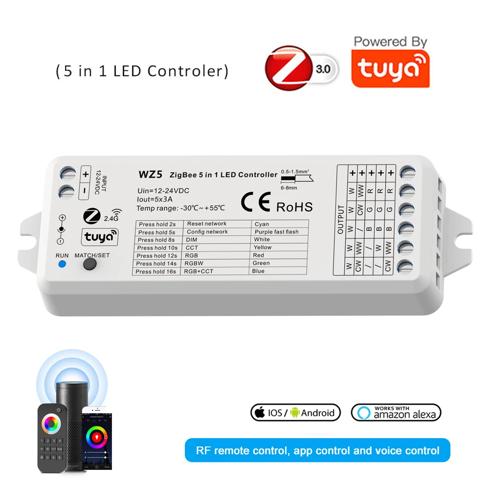 WiFi RGB контроллер для светодиодной ленты WT5
WiFi RGB контроллер для светодиодной ленты WT5