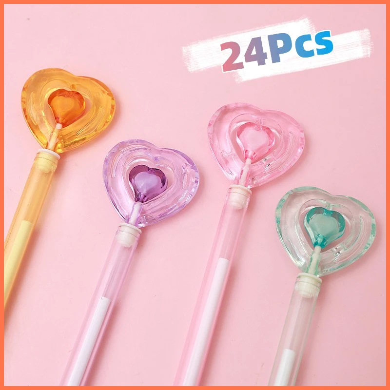 24Pcs/Lot Cute Love Heart Gel Pen 0.5mm Black Ink Crystal Love Transparency Office Stationery Student Writing Pens Supplies Gift
24Pcs/Lot Cute Love Heart Gel Pen 0.5mm Black Ink Crystal Love Transparency Office Stationery Student Writing Pens Supplies Gift