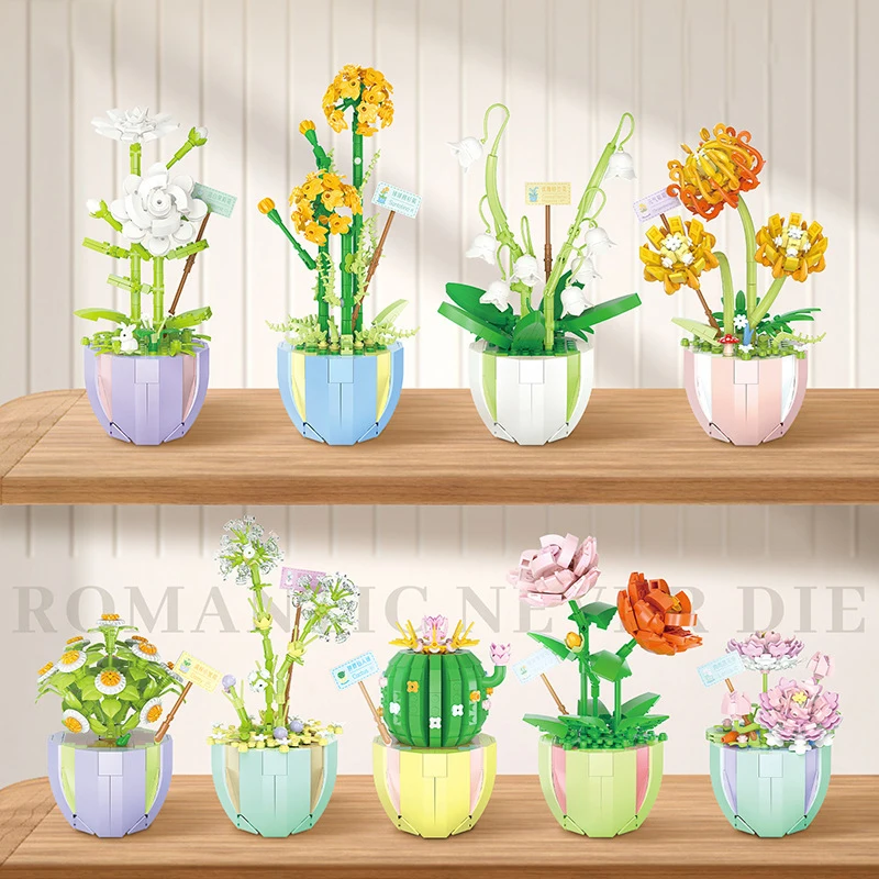Chrysanthemum Rose Assembly Brick Potted Plants For Home Office Decoration Building Block Mini Bouquet Toy Children's Toys Gifts
Chrysanthemum Rose Assembly Brick Potted Plants For Home Office Decoration Building Block Mini Bouquet Toy Children's Toys Gifts