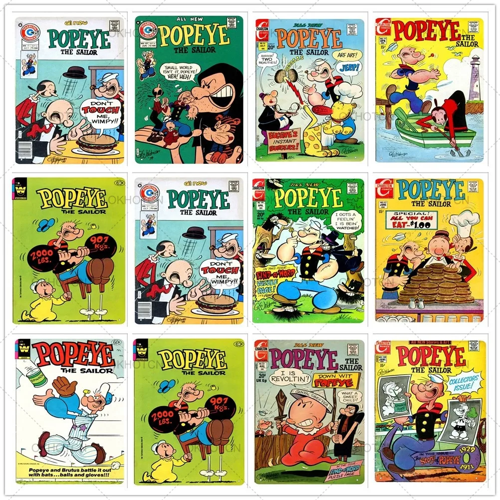 Popeye The Sailor Metal Print Plates Vintage American Anime Tin Sign Poster Funny Cartoon Comic for Man Cave Pub Bar Sign Plaque
Popeye The Sailor Metal Print Plates Vintage American Anime Tin Sign Poster Funny Cartoon Comic for Man Cave Pub Bar Sign Plaque