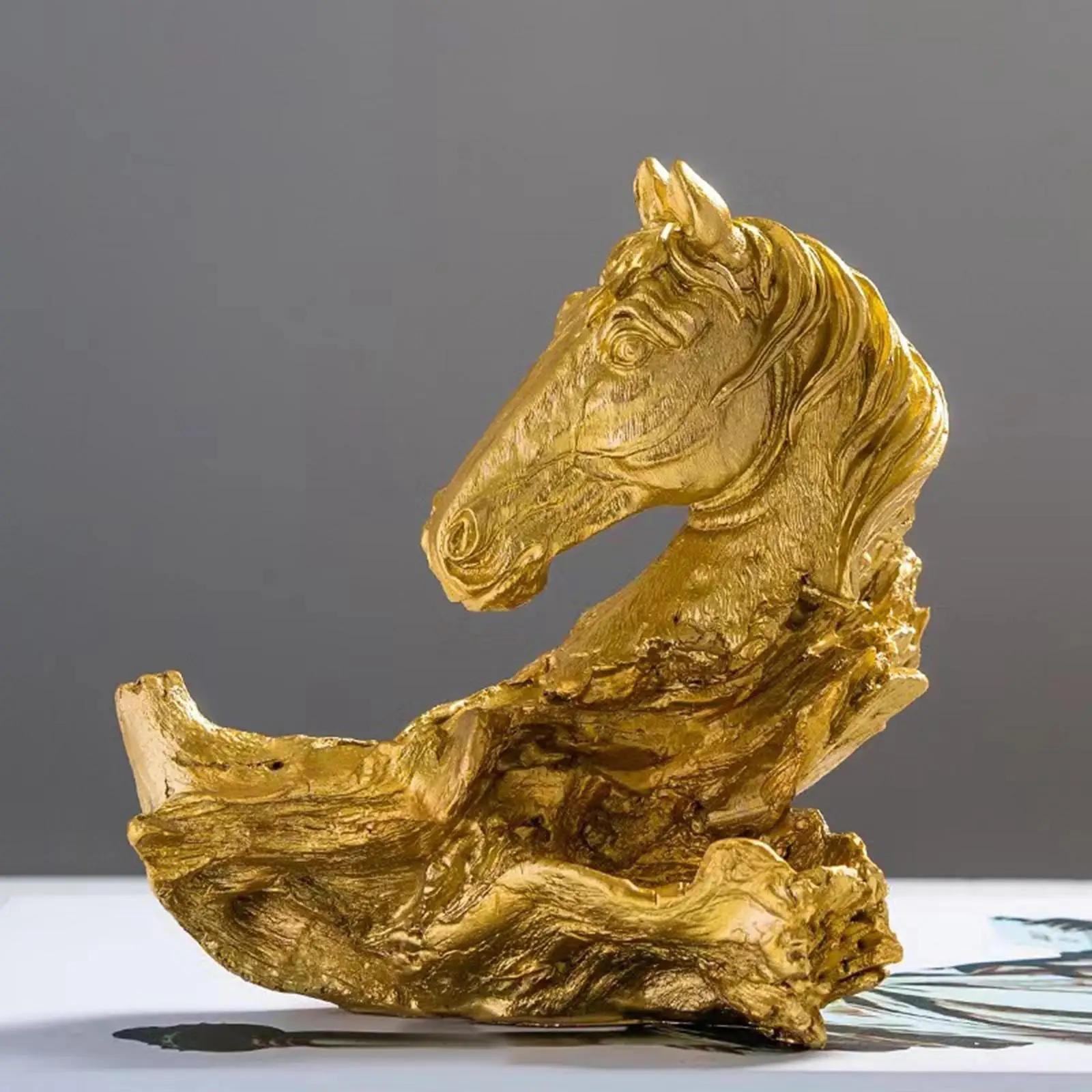 

Современная статуэтка в виде головы лошади, художественное ремесло, скульптура в виде животного, счастливый фэн-шуй для дома, настольная по...
