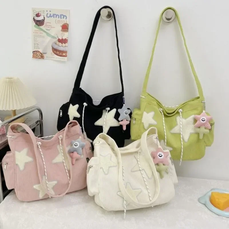Simple Capacity Shoulder Bookbag Crossbody Casual School Corduroy Bag Girl Women Large Tote Pattern Travel Lady Bag Handbag Star 
Simple Capacity Shoulder Bookbag Crossbody Casual School Corduroy Bag Girl Women Large Tote Pattern Travel Lady Bag Handbag Star