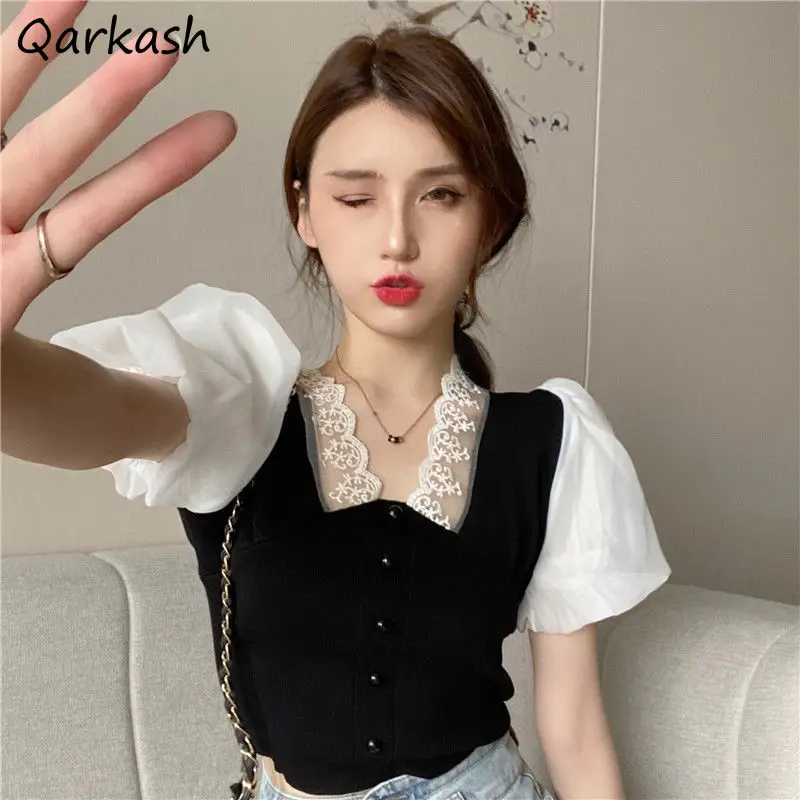 Женская трикотажная футболка в стиле пэчворк, летние укороченные топы, элегантные облегающие Женские повседневные универсальные Топы 6 цве...
Женская трикотажная футболка в стиле пэчворк, летние укороченные топы, элегантные облегающие Женские повседневные универсальные Топы 6 цве...