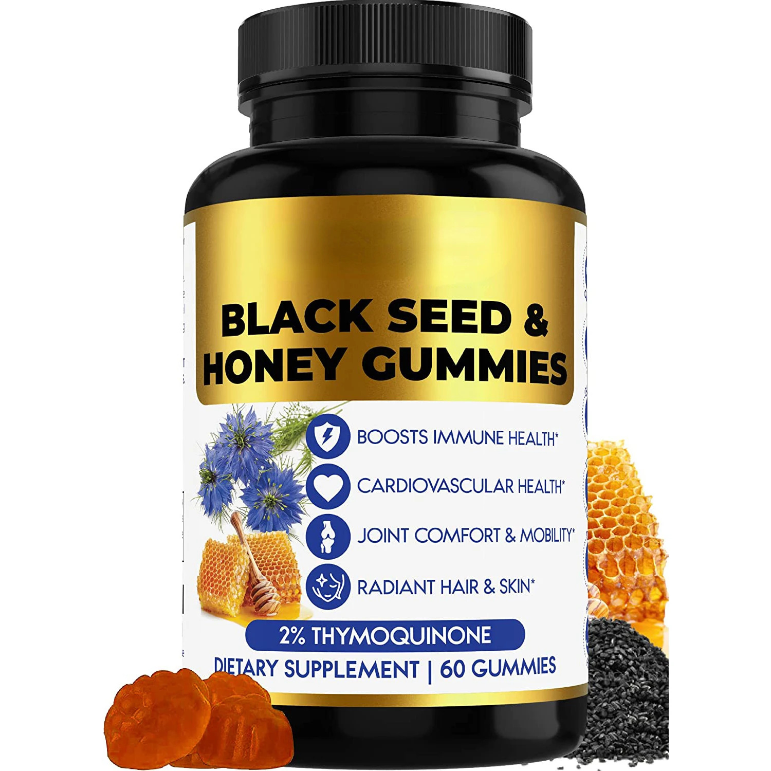 

60 жевательных резинок с черными семенами, медовые жевательные резинки повышают иммунитет и здоровье сердечно-сосудистых заболеваний, комфортные и красивые блестящие волосы и кожа