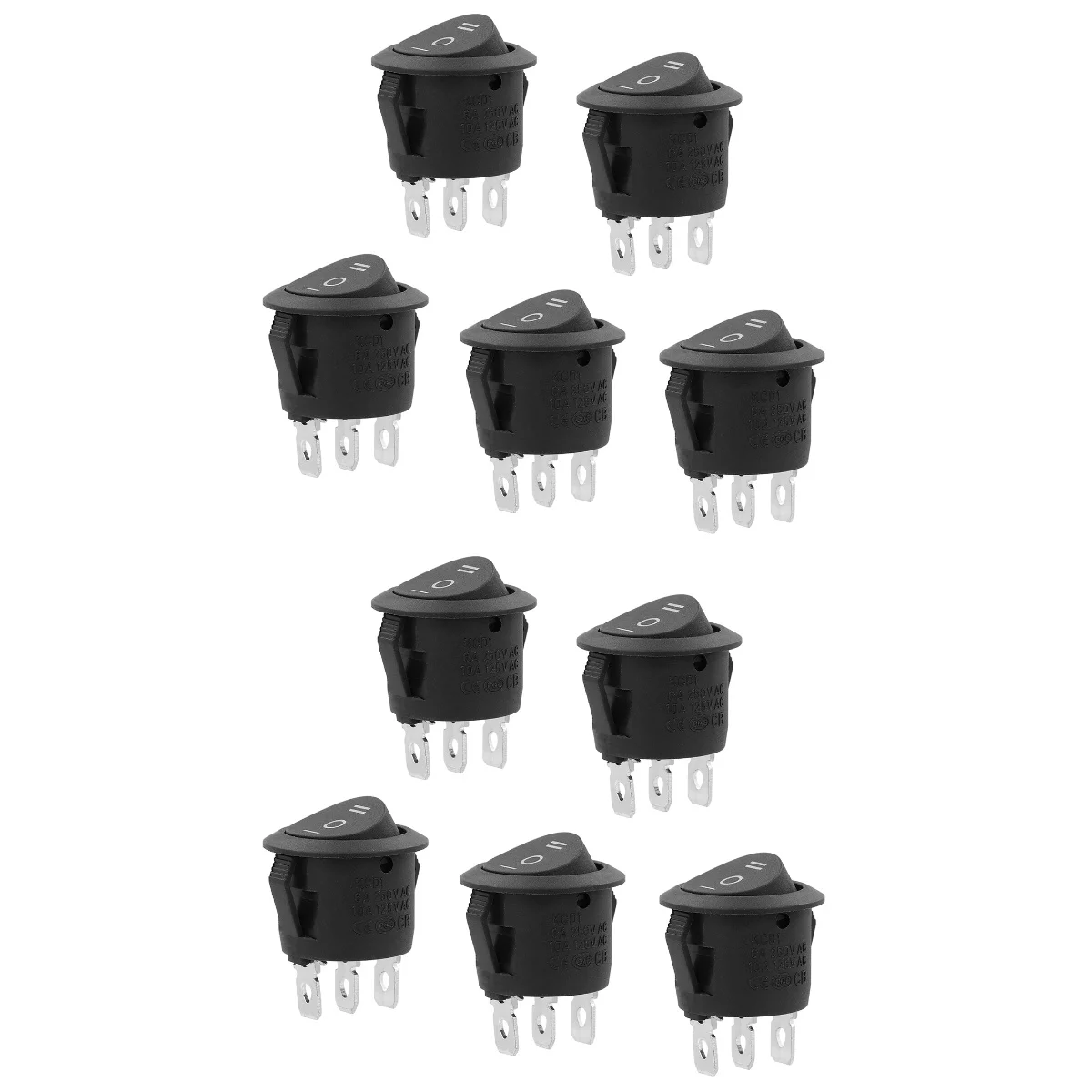 

2pcs WINOMO 5 PCS 3 Car Round Rocker Switches 23mm Single Pole Toggle Switch Double Throw Push Buttons (Black)