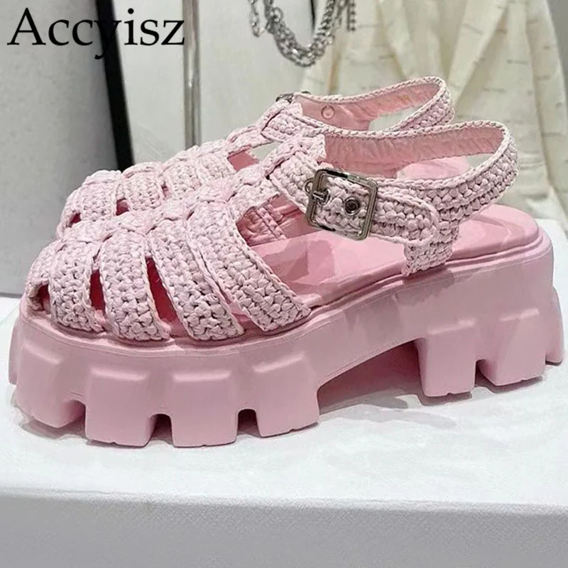 2023 Summer Round Toe Rome Sandals Women's Platform Hemp Flat Shoes Fashion Cool Vacation Casual Regulating belt Beach Sandalias
2023 Summer Round Toe Rome Sandals Women's Platform Hemp Flat Shoes Fashion Cool Vacation Casual Regulating belt Beach Sandalias