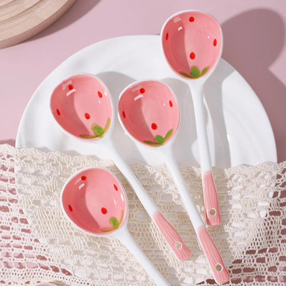 Kawaii керамическая ложка для супа в виде клубники, милый корейский мороженое, ручная роспись, кофе, десерт, длинная ручка
Kawaii керамическая ложка для супа в виде клубники, милый корейский мороженое, ручная роспись, кофе, десерт, длинная ручка