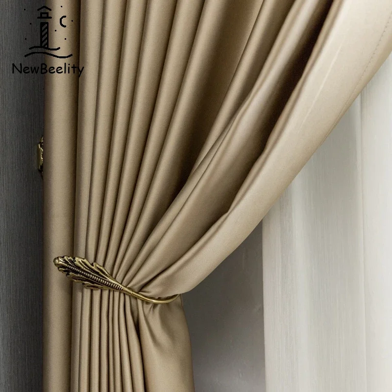 Europe Gold Silk Curtains for Living Dining Room Bedroom Luxury Solid Thick Curtains Window French Window wall curtain
Europe Gold Silk Curtains for Living Dining Room Bedroom Luxury Solid Thick Curtains Window French Window wall curtain