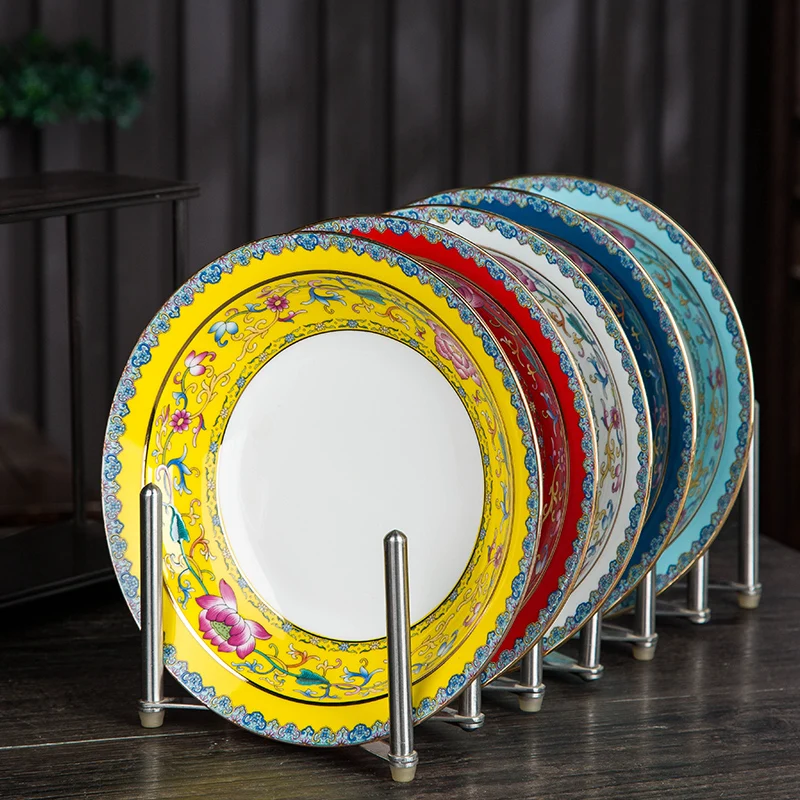 Enamel color high temperature Phnom Penh white porcelain plate 8-inch deep plate household dish court style ceramic tableware
Enamel color high temperature Phnom Penh white porcelain plate 8-inch deep plate household dish court style ceramic tableware