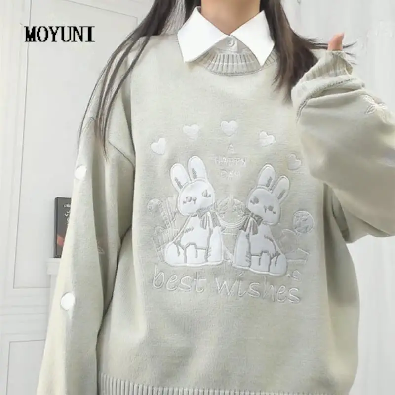Kawaii Мультфильм принт вязаный свитер для женщин в стиле преппи модный зеленый с длинным рукавом джемпер оверсайз корейский стиль Топы Вышив...
Kawaii Мультфильм принт вязаный свитер для женщин в стиле преппи модный зеленый с длинным рукавом джемпер оверсайз корейский стиль Топы Вышив...