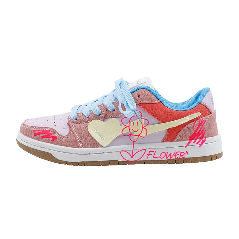 Girls DIY Flower Sneaker Children Girls Pink Casual Shoes With Heart Graffiti Flower Women Skate Shoes Lace Up Soft Sole 36-40
Girls DIY Flower Sneaker Children Girls Pink Casual Shoes With Heart Graffiti Flower Women Skate Shoes Lace Up Soft Sole 36-40