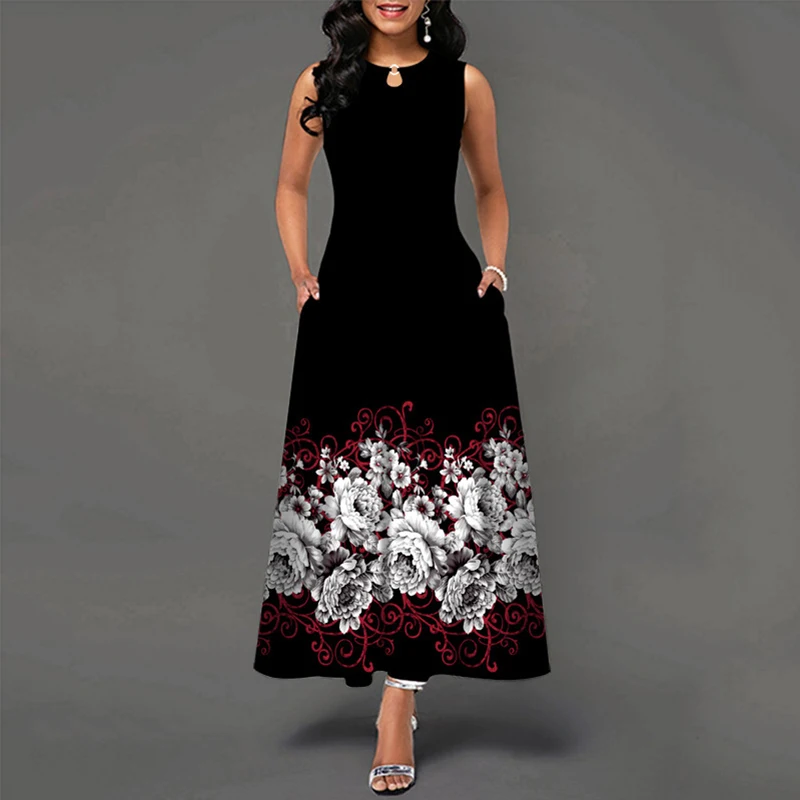Bohemian Floral Printing Vintage Elegant New Dresses For Women Large Swing Sexy High Waist Summer Party Slim Sleeveless Dress
Bohemian Floral Printing Vintage Elegant New Dresses For Women Large Swing Sexy High Waist Summer Party Slim Sleeveless Dress