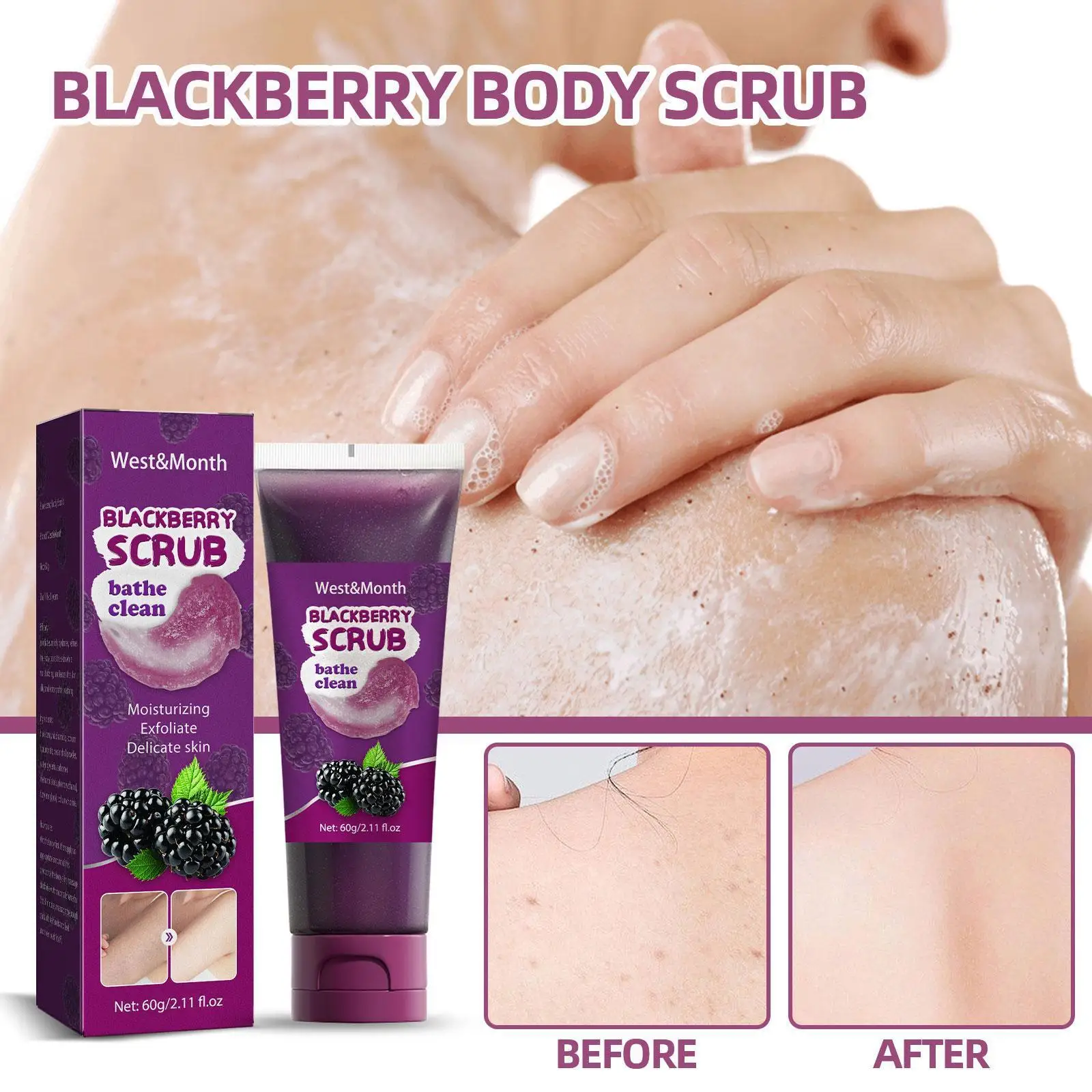 60g Blackberries Body Scrub Hydrating Exfoliating Scrub Skin Cream Care Deep Cleansing Body Cutin Scrub Pores Dead Remove R P4P9
60g Blackberries Body Scrub Hydrating Exfoliating Scrub Skin Cream Care Deep Cleansing Body Cutin Scrub Pores Dead Remove R P4P9
