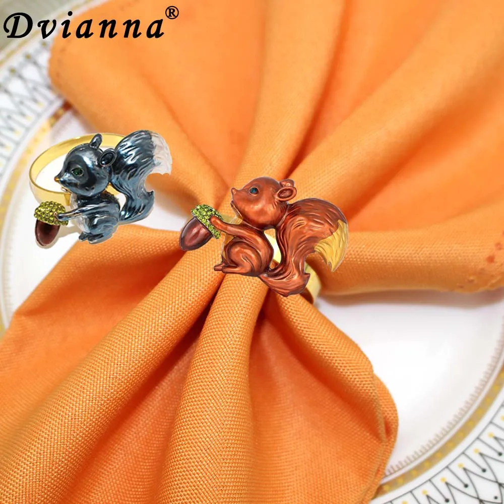 8Pcs Cute Squirrel Pine Nut Napkin Rings Colorful Enamel Metal Animal Napkin Holder for Fall Thanksgiving Halloween Decor HWH113
8Pcs Cute Squirrel Pine Nut Napkin Rings Colorful Enamel Metal Animal Napkin Holder for Fall Thanksgiving Halloween Decor HWH113