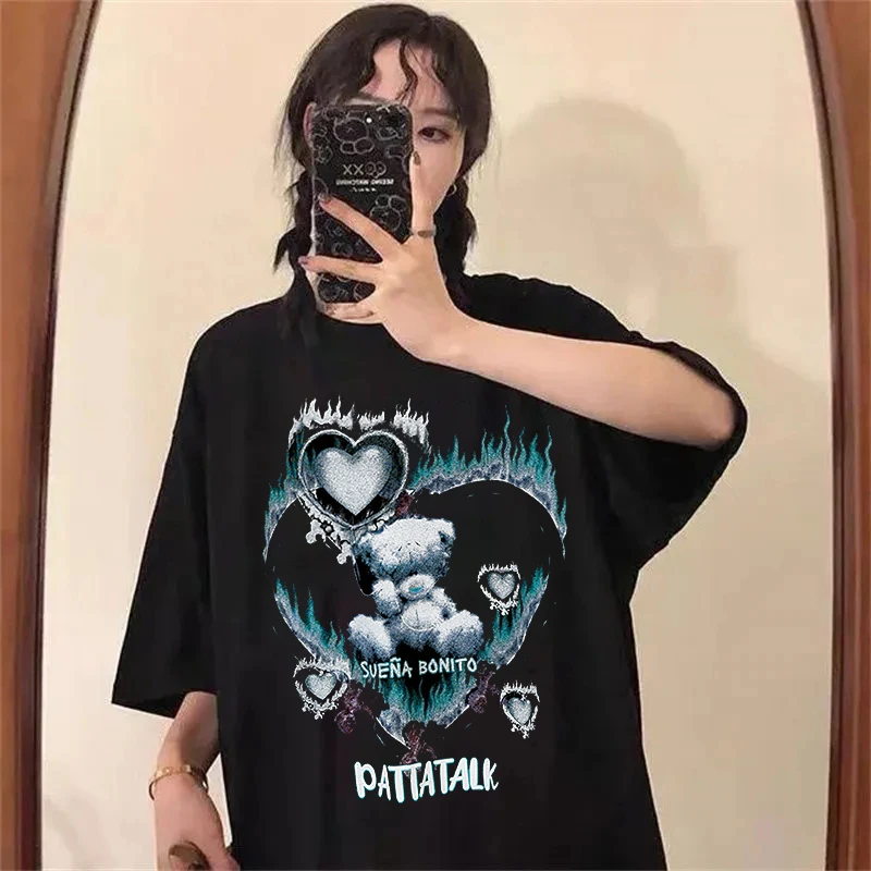 2022 Men's T-Shirt Hip Hop Streetwear Tops Heart Letter Printed T Shirt Harajuku Casual Loose Tshirt Summer Short Sleeve Tops
2022 Men's T-Shirt Hip Hop Streetwear Tops Heart Letter Printed T Shirt Harajuku Casual Loose Tshirt Summer Short Sleeve Tops