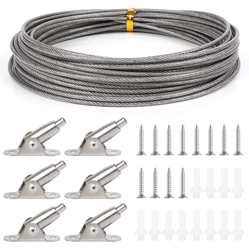 10M Stainless Steel Wire Rope PVC Coated Steel Cable Adjustable Curtain Rope Lamp Suspension Picture Wire For Hanging
10M Stainless Steel Wire Rope PVC Coated Steel Cable Adjustable Curtain Rope Lamp Suspension Picture Wire For Hanging