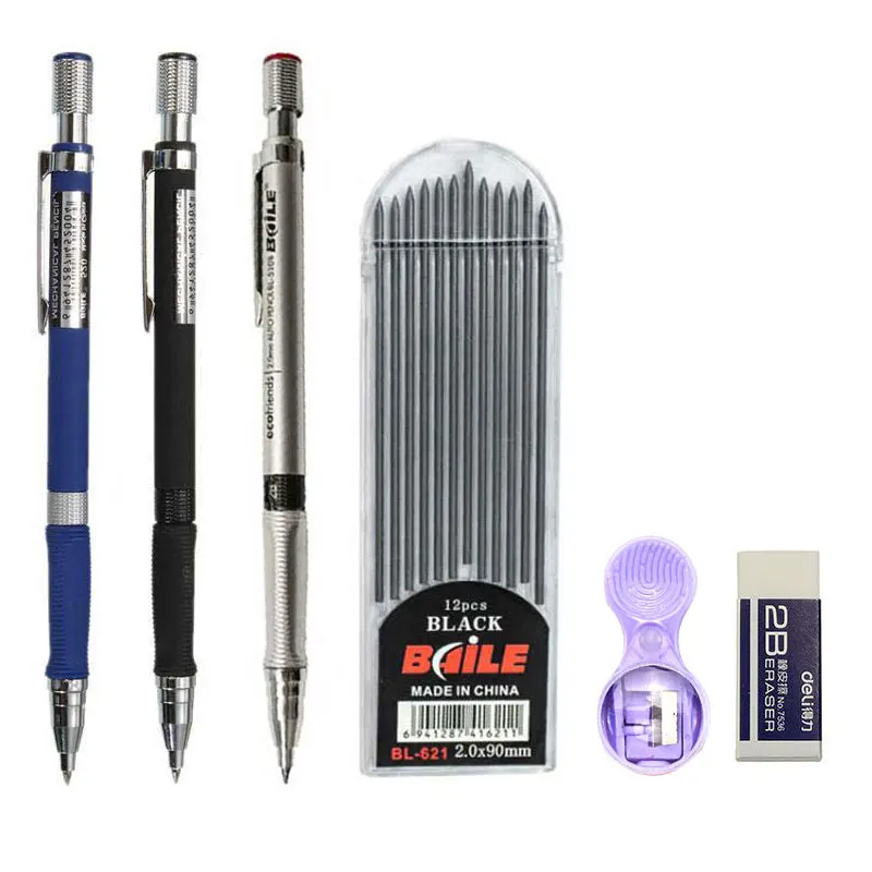 Mechanical School Student Pens Gray/color Supplies Pencil Leads Stationery 2.0 Pencils Office Kawaii Automatic Mm Pencils Set
Mechanical School Student Pens Gray/color Supplies Pencil Leads Stationery 2.0 Pencils Office Kawaii Automatic Mm Pencils Set