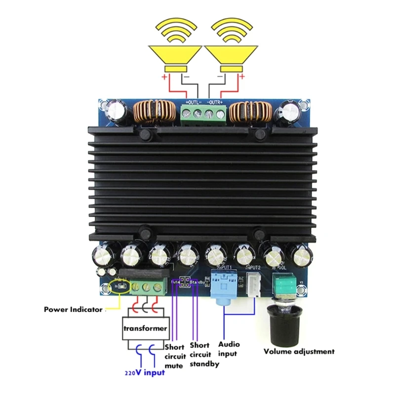 XH-M251 Amp Board 210W+210W High Powered Digital Power Amplifier Board TDA8954 Amplifier Double 12-28V Power Supply
XH-M251 Amp Board 210W+210W High Powered Digital Power Amplifier Board TDA8954 Amplifier Double 12-28V Power Supply