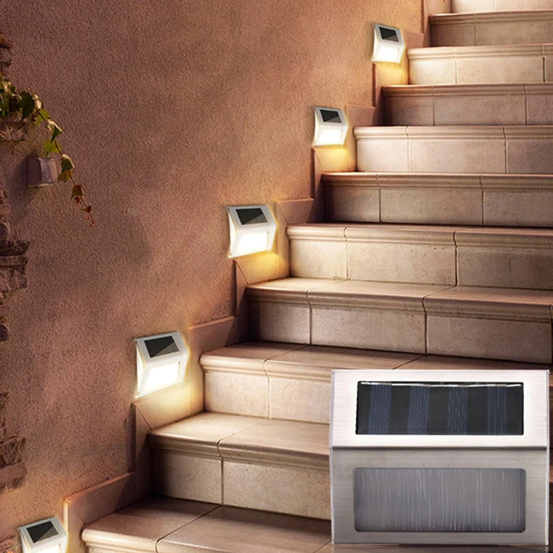 Outdoor LED Solar Stairs Light Step Fence Wall Lamp Waterproof 3LED Stainless Steel 2Modes for Deck Stair Lights Decoration
Outdoor LED Solar Stairs Light Step Fence Wall Lamp Waterproof 3LED Stainless Steel 2Modes for Deck Stair Lights Decoration