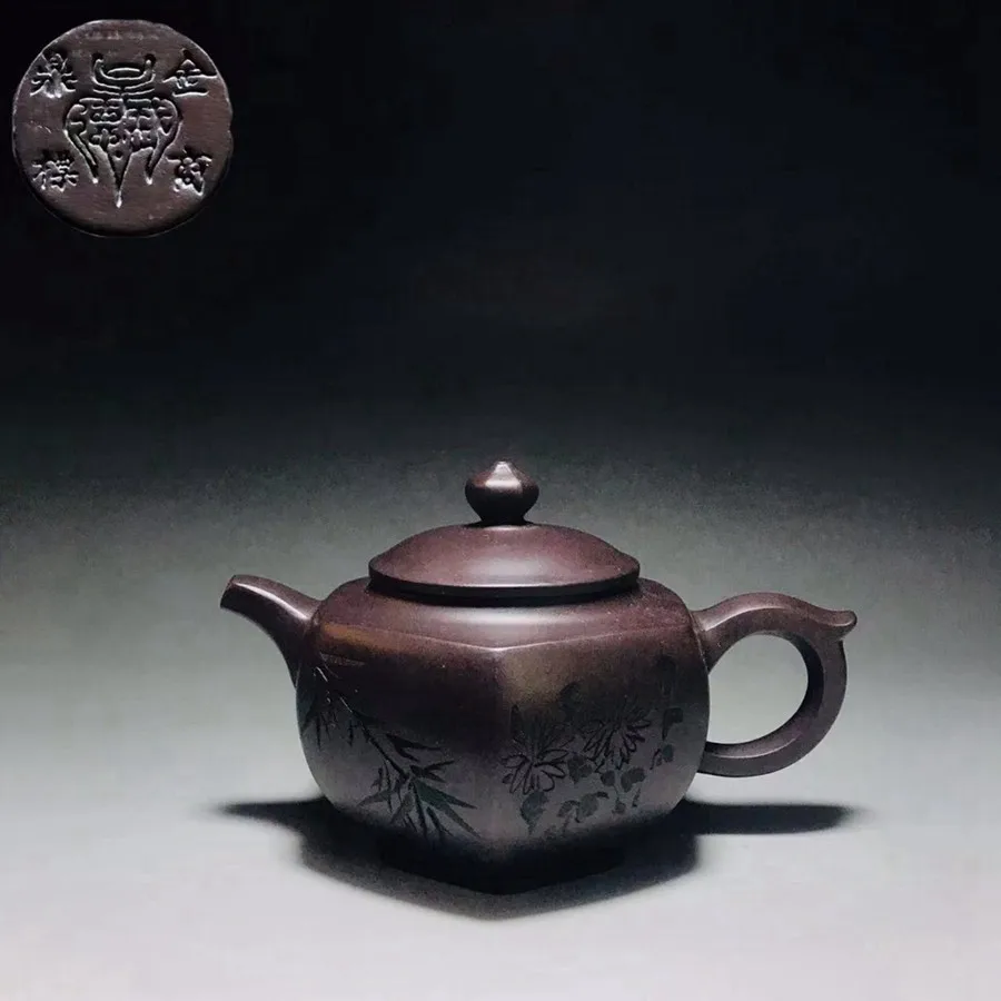 Chinese Yixing Purple Clay Teapots Purple Mud Handmade Plum Orchid Bamboo Chrysanthemum Pot Tea Set Jinding 320ml
Chinese Yixing Purple Clay Teapots Purple Mud Handmade Plum Orchid Bamboo Chrysanthemum Pot Tea Set Jinding 320ml