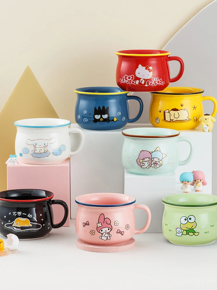 

400Ml Sanrio Kawaii Mug Glass Household Heat-Resistant Milk Juice Cartoon Cup Cute Creative Cold Drink Breakfast Cup for Girls