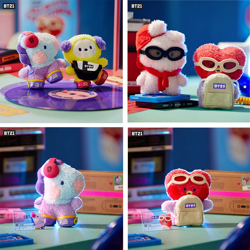 

2022 Kpop Bt21 Minini Swing Series Limited 3D Doll Anime Cartoon Cute Rj Tata Mang Chimmy Cooky Plush Gift Toy Line Friends