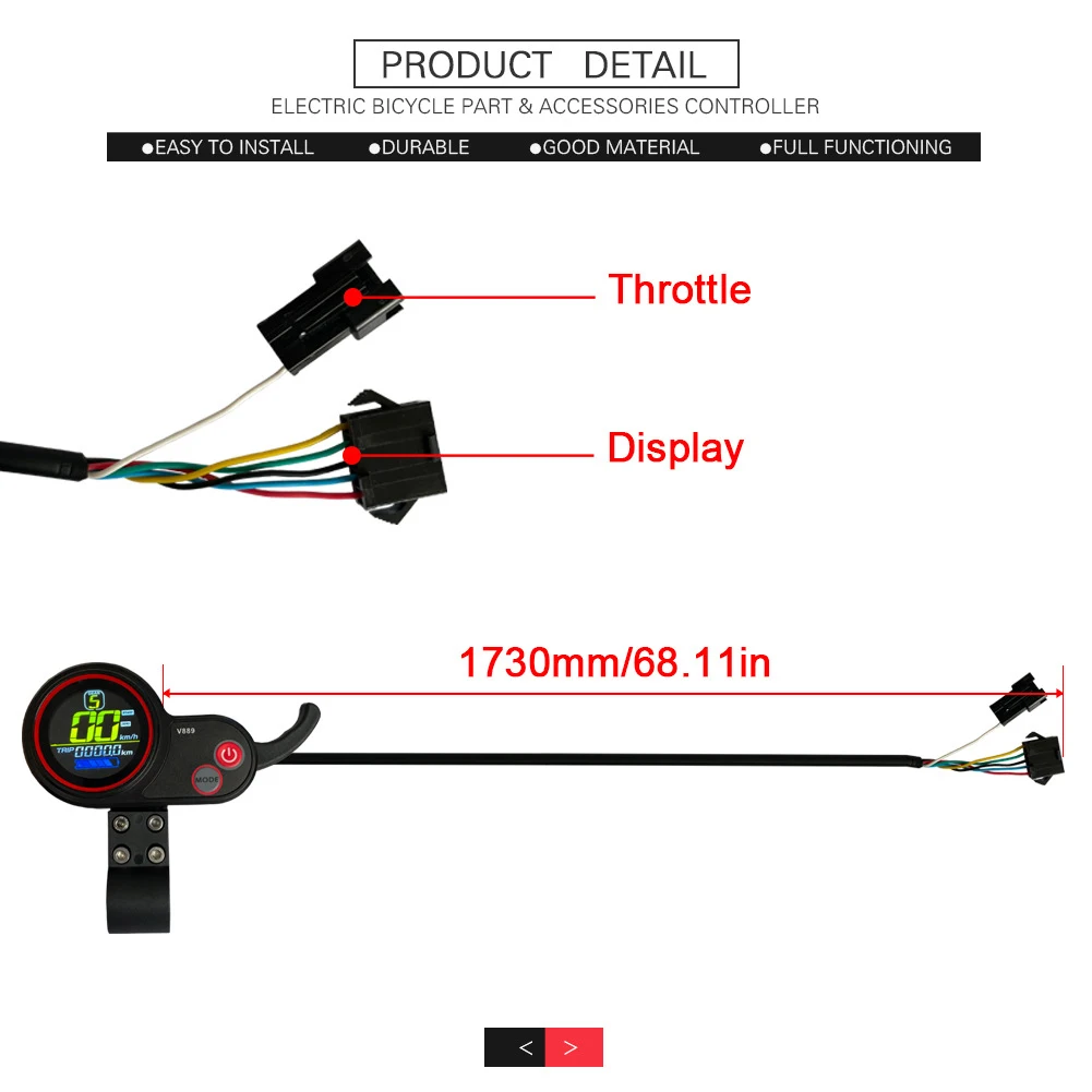 36/48V 30A 1000W Dual Mode Hall Controller+Display Electric Bike Scooter Controller Instrument Display For UART No.2 Protocol
36/48V 30A 1000W Dual Mode Hall Controller+Display Electric Bike Scooter Controller Instrument Display For UART No.2 Protocol