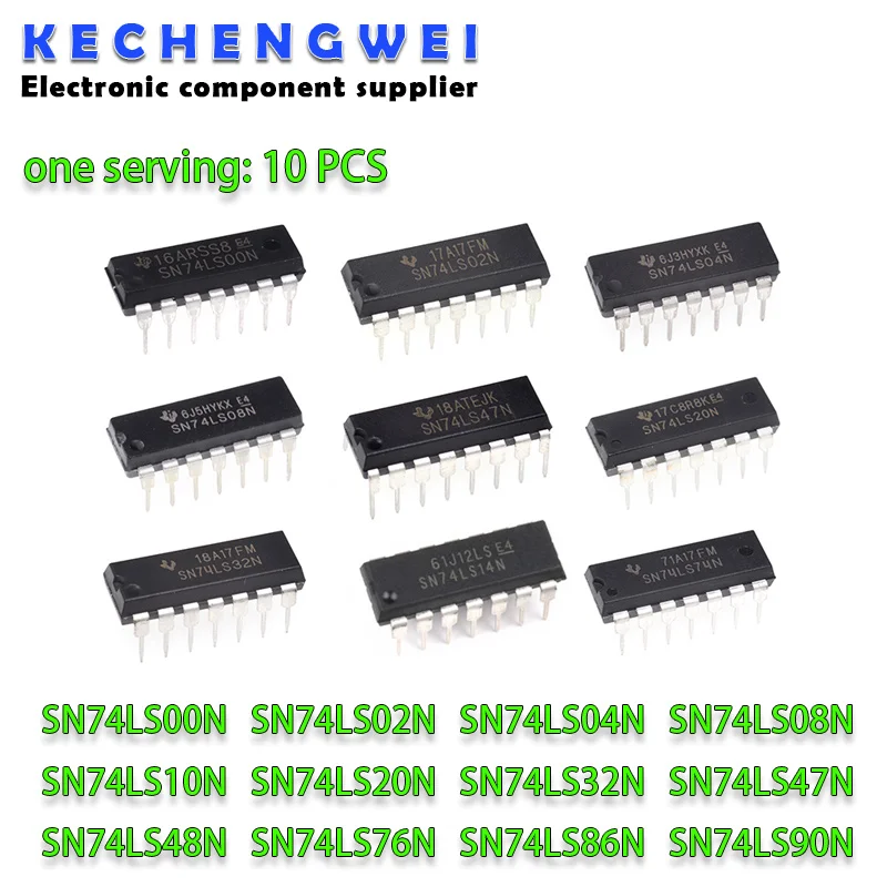 10PCS SN74LS00N DIP 74LS02N 74LS04 DIP-14 HD74LS08P SN74LS10N SN74LS20N SN74LS32N SN74LS47N 74LS48 74LS76 74LS86 74LS90 74LS93
10PCS SN74LS00N DIP 74LS02N 74LS04 DIP-14 HD74LS08P SN74LS10N SN74LS20N SN74LS32N SN74LS47N 74LS48 74LS76 74LS86 74LS90 74LS93