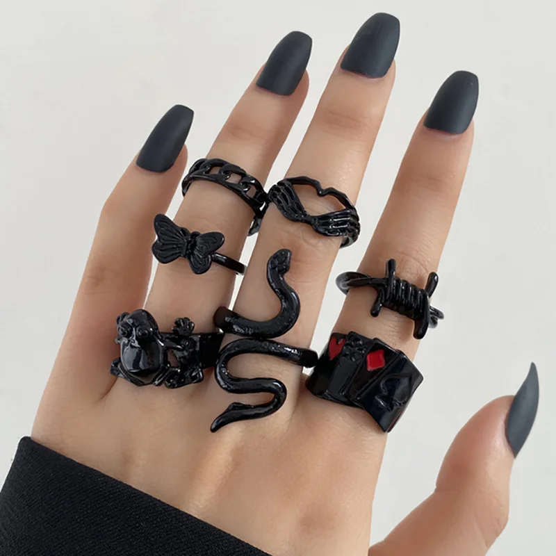 2022 New Fashion Dark Various Style Ring Sets for Women Personality Punk Stainless Steel Rings Charm Jewelry Anillo De Mujer
2022 New Fashion Dark Various Style Ring Sets for Women Personality Punk Stainless Steel Rings Charm Jewelry Anillo De Mujer