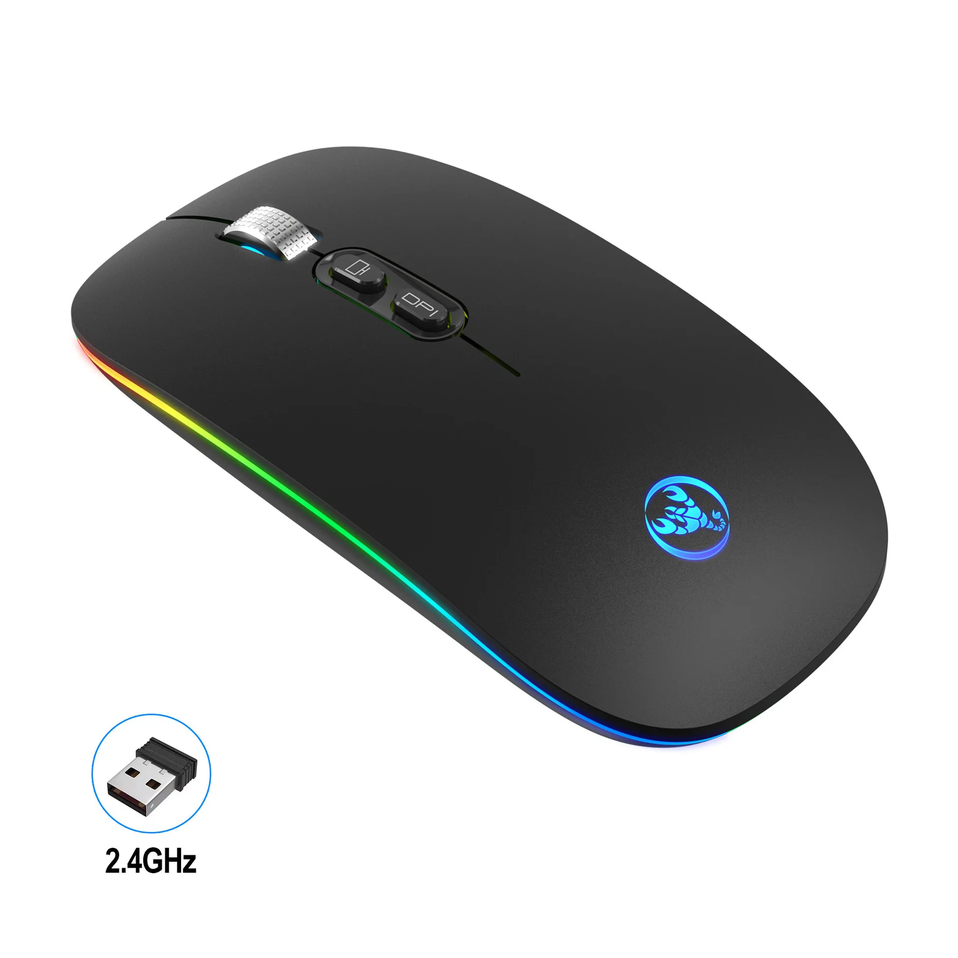 Новая Двухрежимная беспроводная мышь 2,4g + Bluetooth, перезаряжаемая многоцветная светящаяся Бесшумная мышь мА для рабочего стола с одной кнопко...
Новая Двухрежимная беспроводная мышь 2,4g + Bluetooth, перезаряжаемая многоцветная светящаяся Бесшумная мышь мА для рабочего стола с одной кнопко...