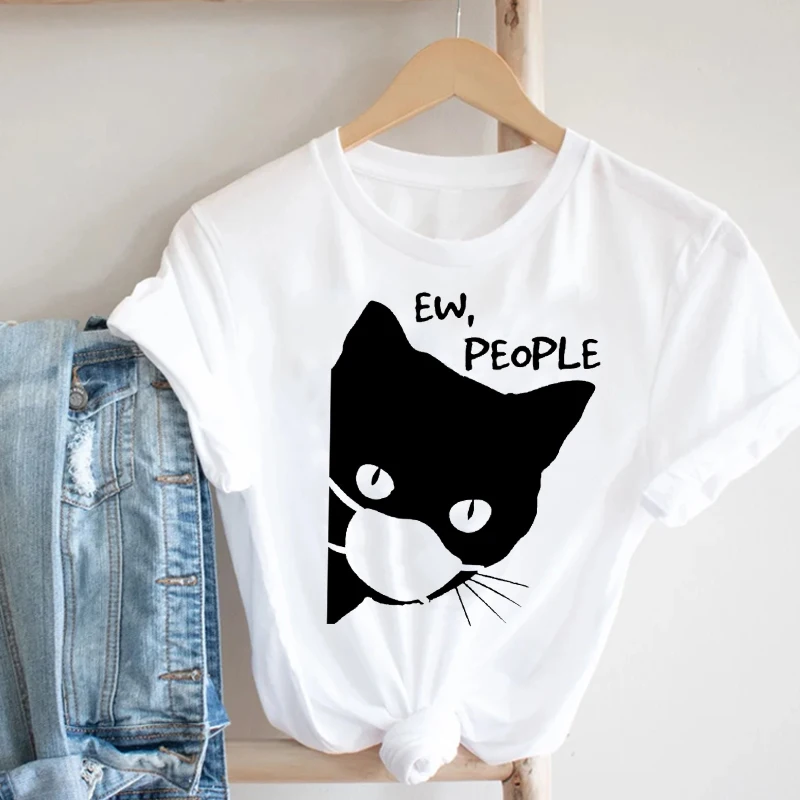 Women Clothing Funny Cat New Trend Style Kawaii Cartoon Animal Cute 90s Clothes Print Tee Top Tshirt Female Graphic T-shirt
Women Clothing Funny Cat New Trend Style Kawaii Cartoon Animal Cute 90s Clothes Print Tee Top Tshirt Female Graphic T-shirt