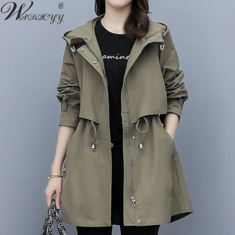 Midi-Length Casual Windbreaker Women 2023 Solid Colors Hooded Trench Jacket Ladies Office Work Plus Size Jacket Autumn Winter
Midi-Length Casual Windbreaker Women 2023 Solid Colors Hooded Trench Jacket Ladies Office Work Plus Size Jacket Autumn Winter