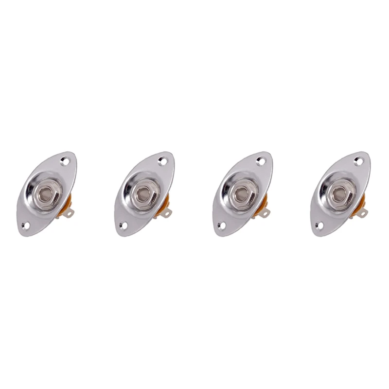 4X Oval Indented Jack Output Plate Jackplate And Socket For Mono Electric Guitar, Silver
4X Oval Indented Jack Output Plate Jackplate And Socket For Mono Electric Guitar, Silver