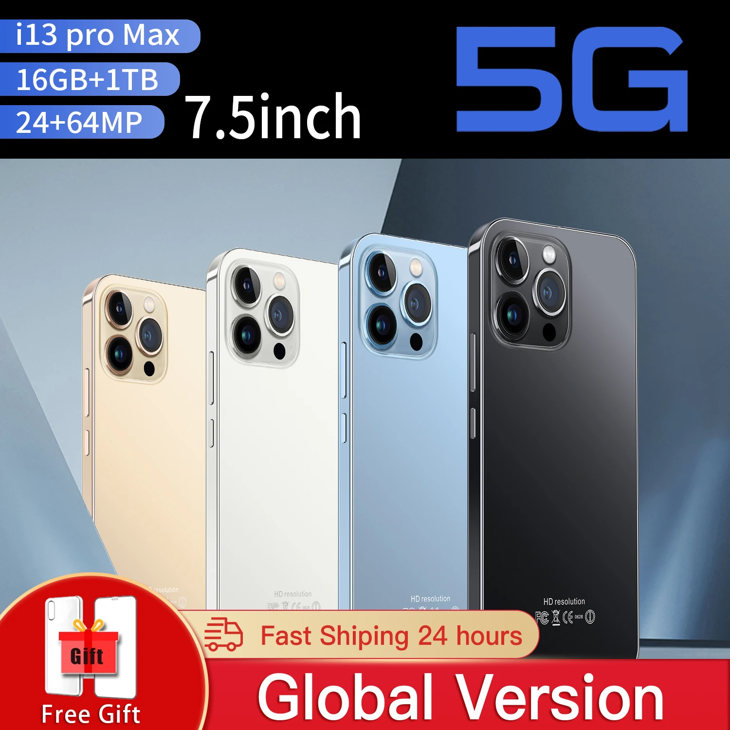 Global Version i13 Pro Max 5G Smartphone 7.5 Inch 5800mAh Google 16GB+1TB 24MP+64MP honeycomb Cellphone Unlock Mobile Phone
Global Version i13 Pro Max 5G Smartphone 7.5 Inch 5800mAh Google 16GB+1TB 24MP+64MP honeycomb Cellphone Unlock Mobile Phone