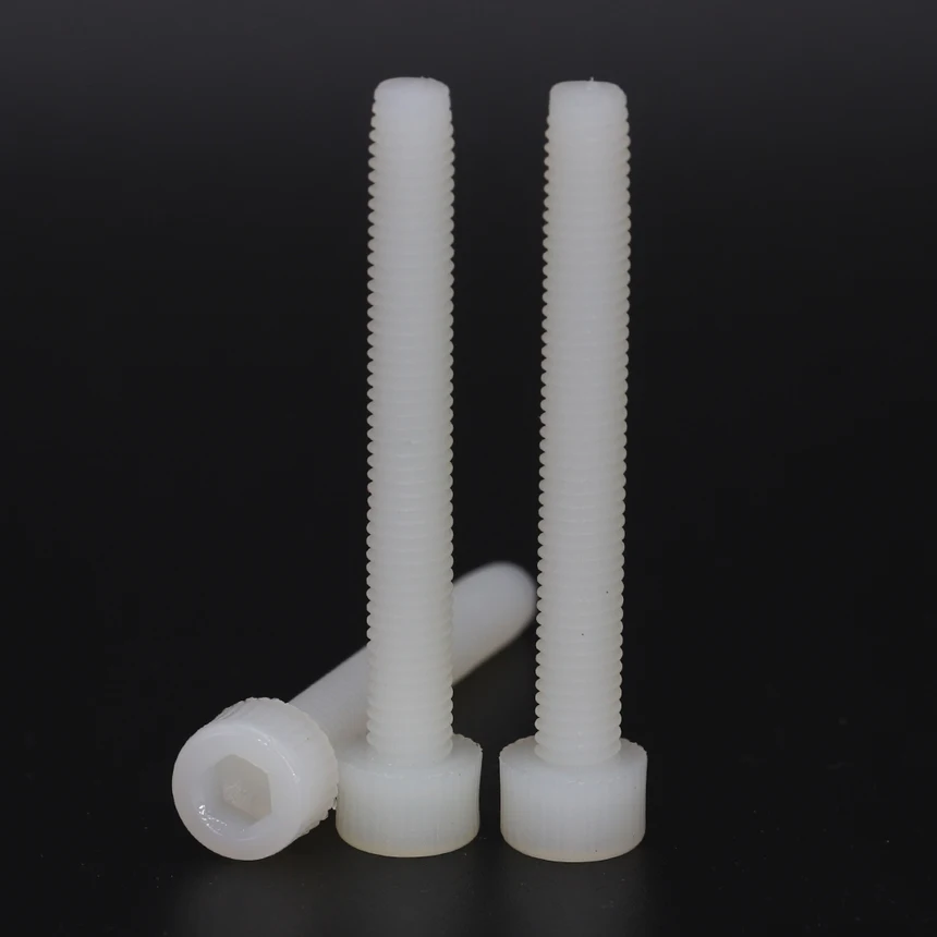 

M3 M4 M5 M6 M8 M10 M12 White Nylon Plastic Insulation knurling Cap Hex Hexagon Socket Allen Head Screw