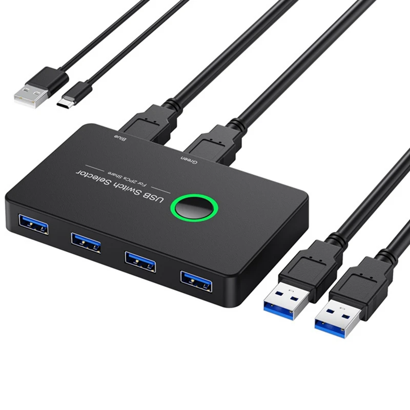 Переключатель USB KVM, пластиковый USB-переключатель для клавиатуры, мыши, принтера Mi Box, 2 ПК, порт с общим доступом, 4 устройства
Переключатель USB KVM, пластиковый USB-переключатель для клавиатуры, мыши, принтера Mi Box, 2 ПК, порт с общим доступом, 4 устройства